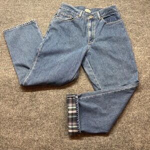 L.L.Bean Womens 12R Original Fit Flannel Lined Jeans Straight Leg Outdoor